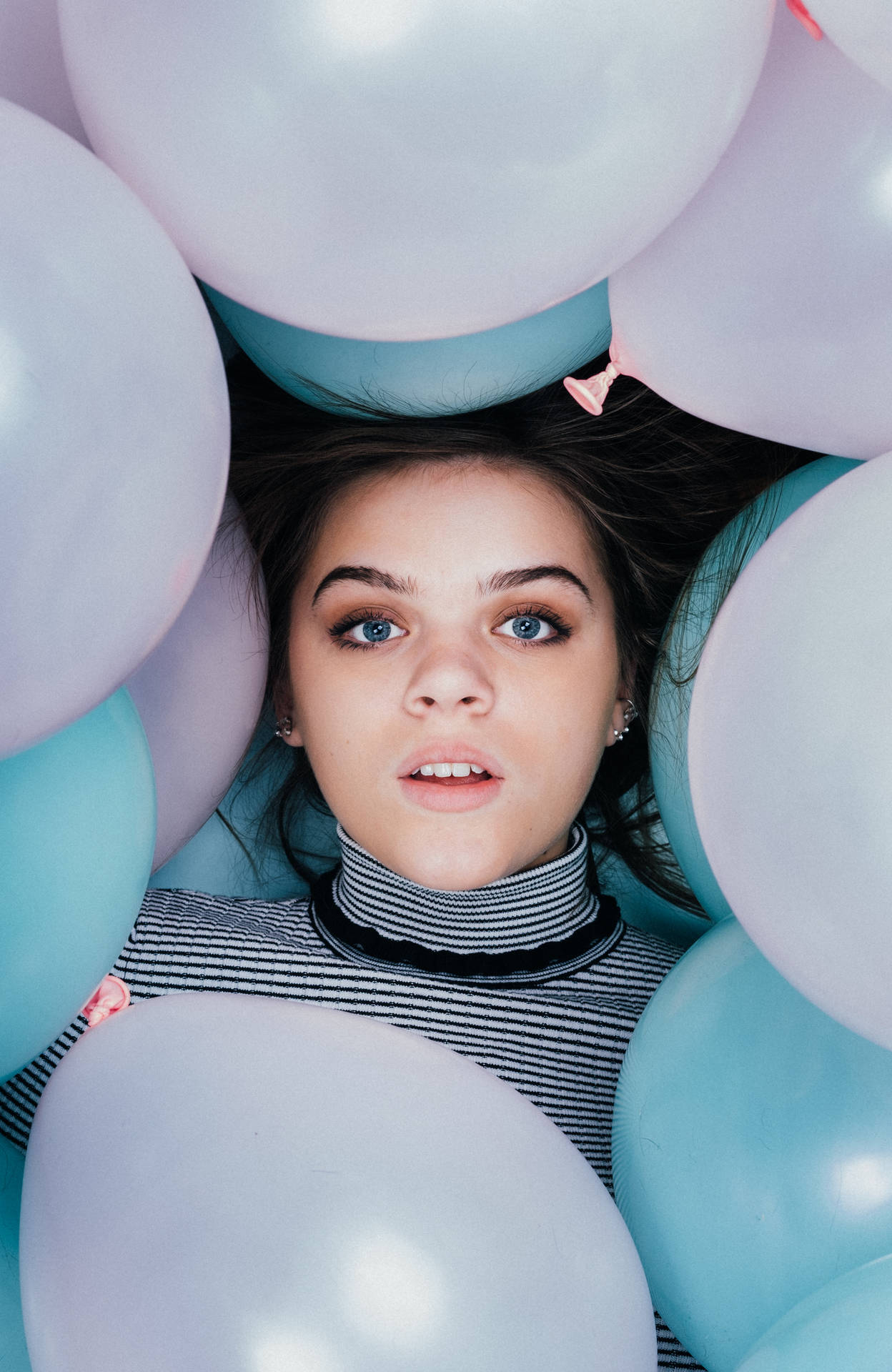 Beautiful Teenage Girl In Balloons