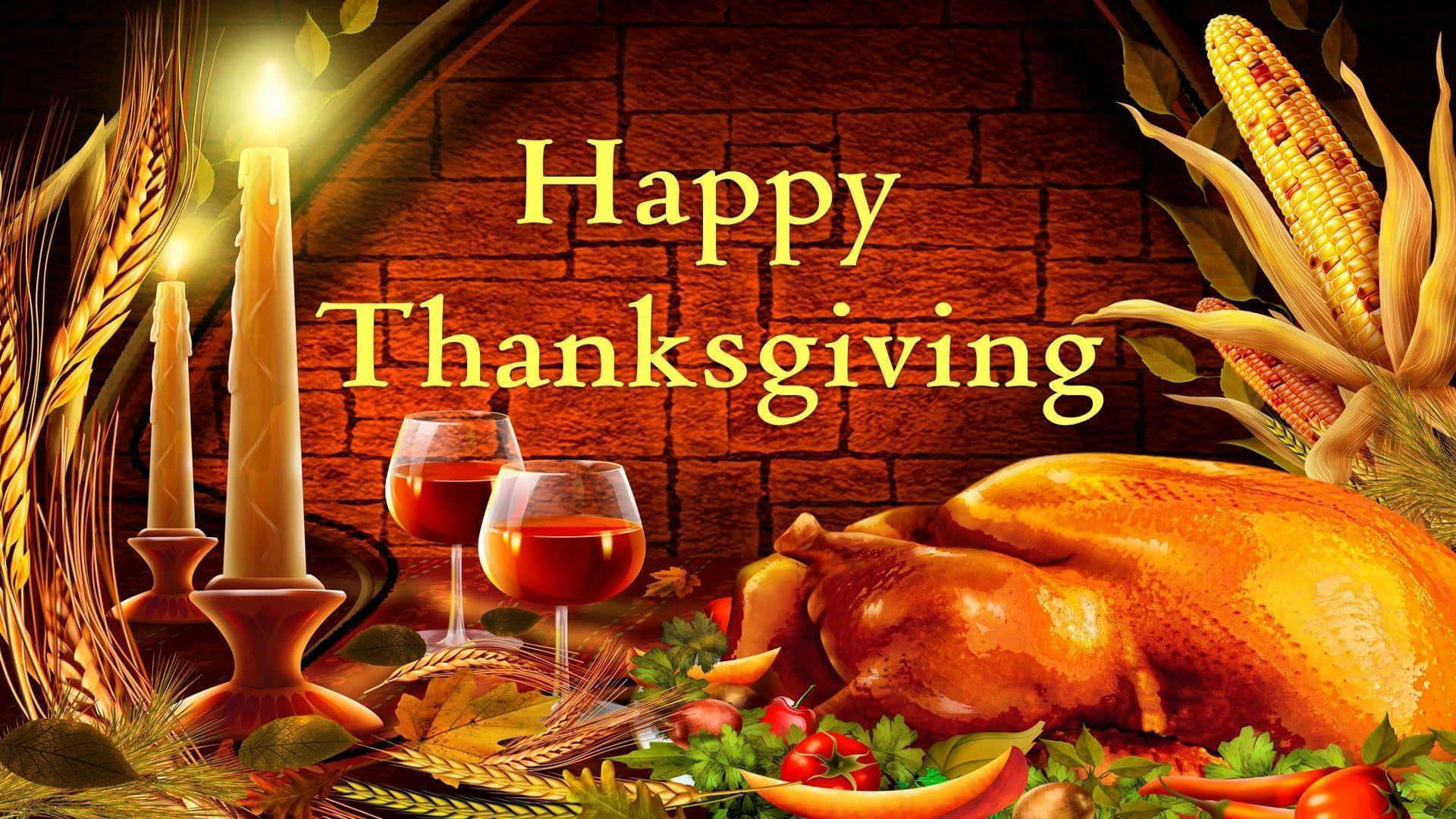 Beautiful Thanksgiving Dinner Art Picture