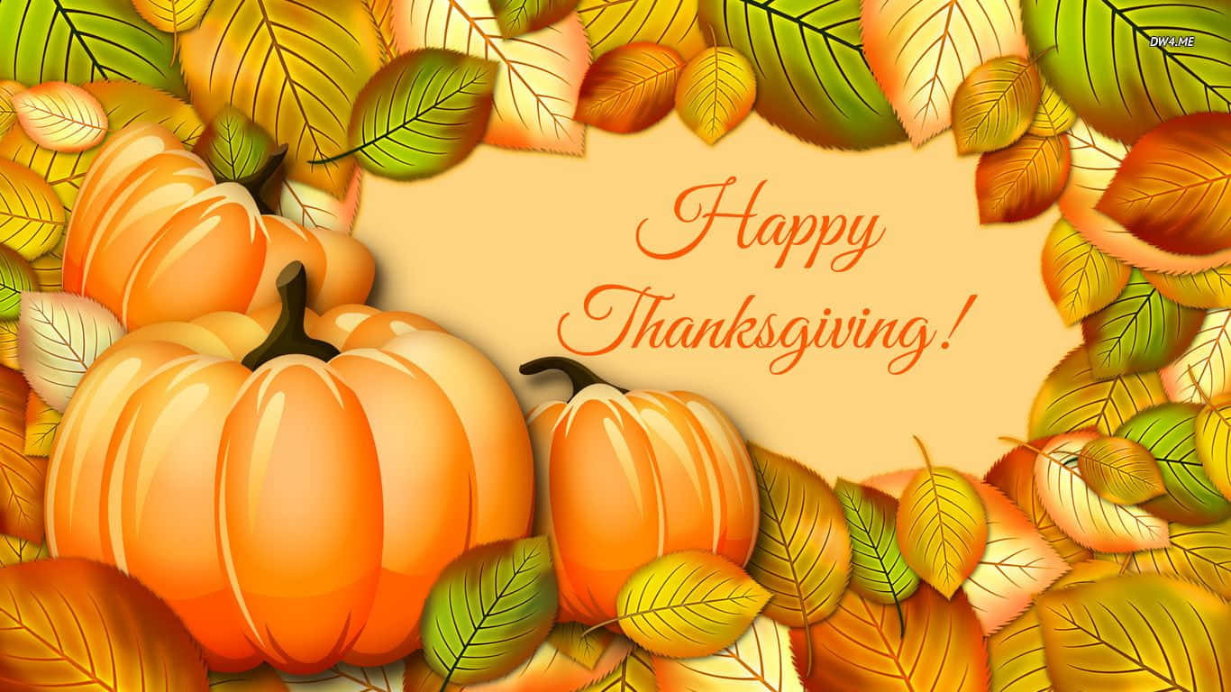 Beautiful Green-Orange Thanksgiving Template Picture