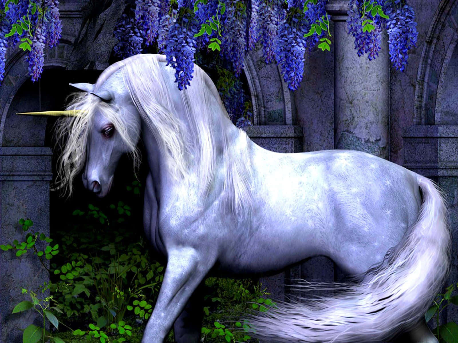 Beautiful Unicorn With Long Hair Picture