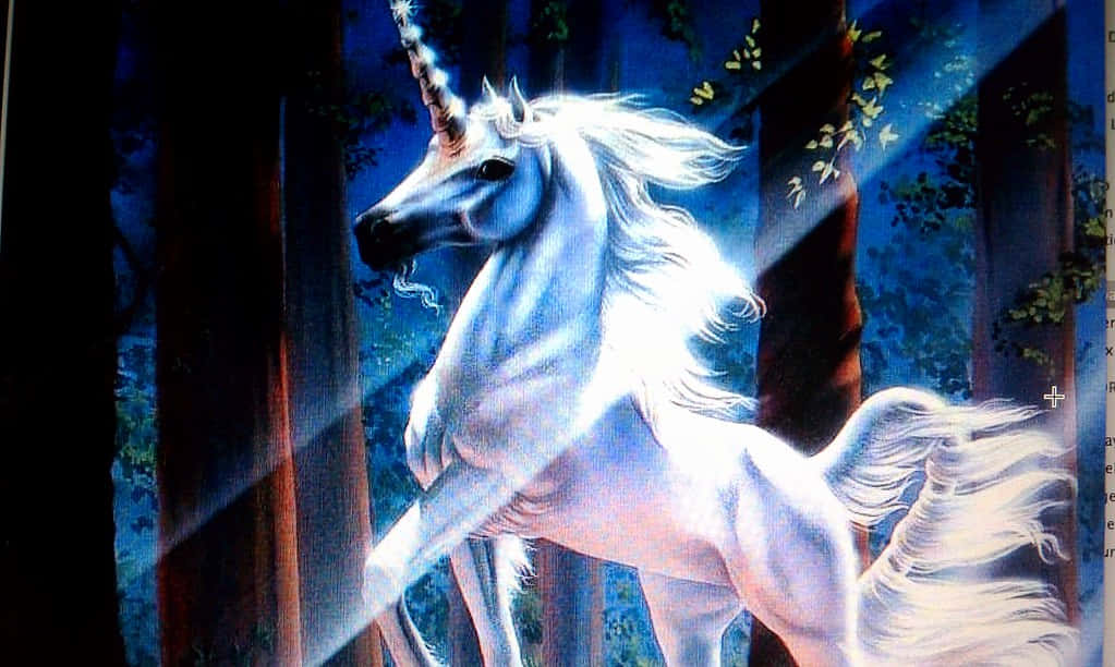 Beautiful Unicorn Standing In The Woods Picture