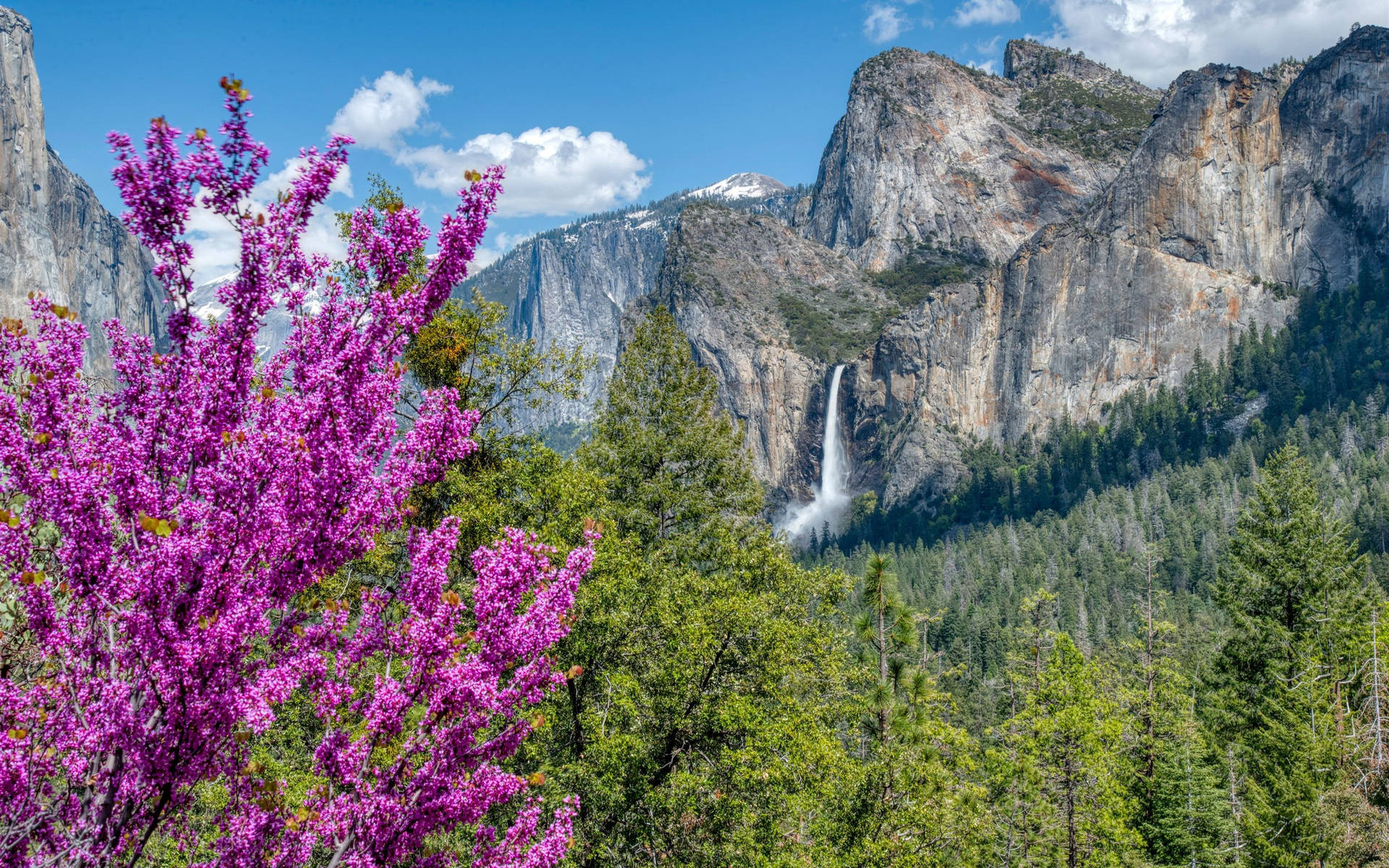 Vackervattenfall Yosemite. Wallpaper