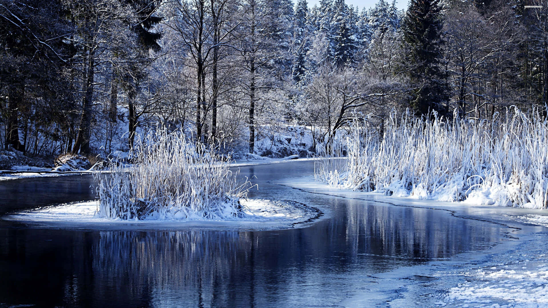 A River With Ice Wallpaper