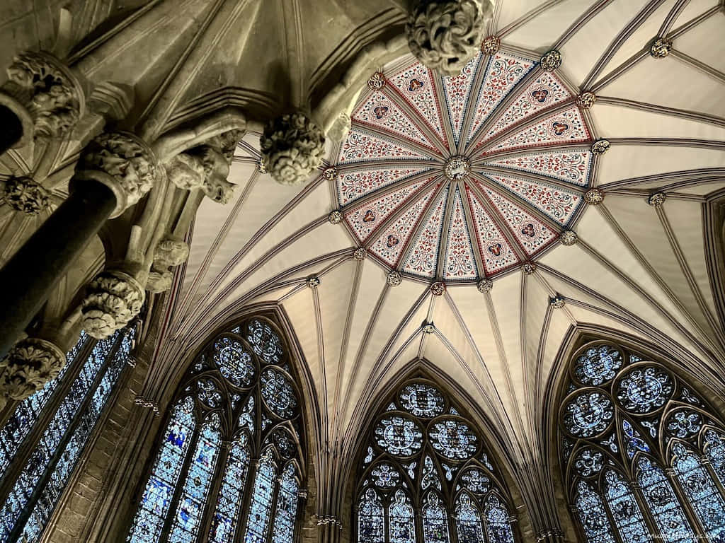 Beautiful York Minster Cathedral Ceiling Wallpaper
