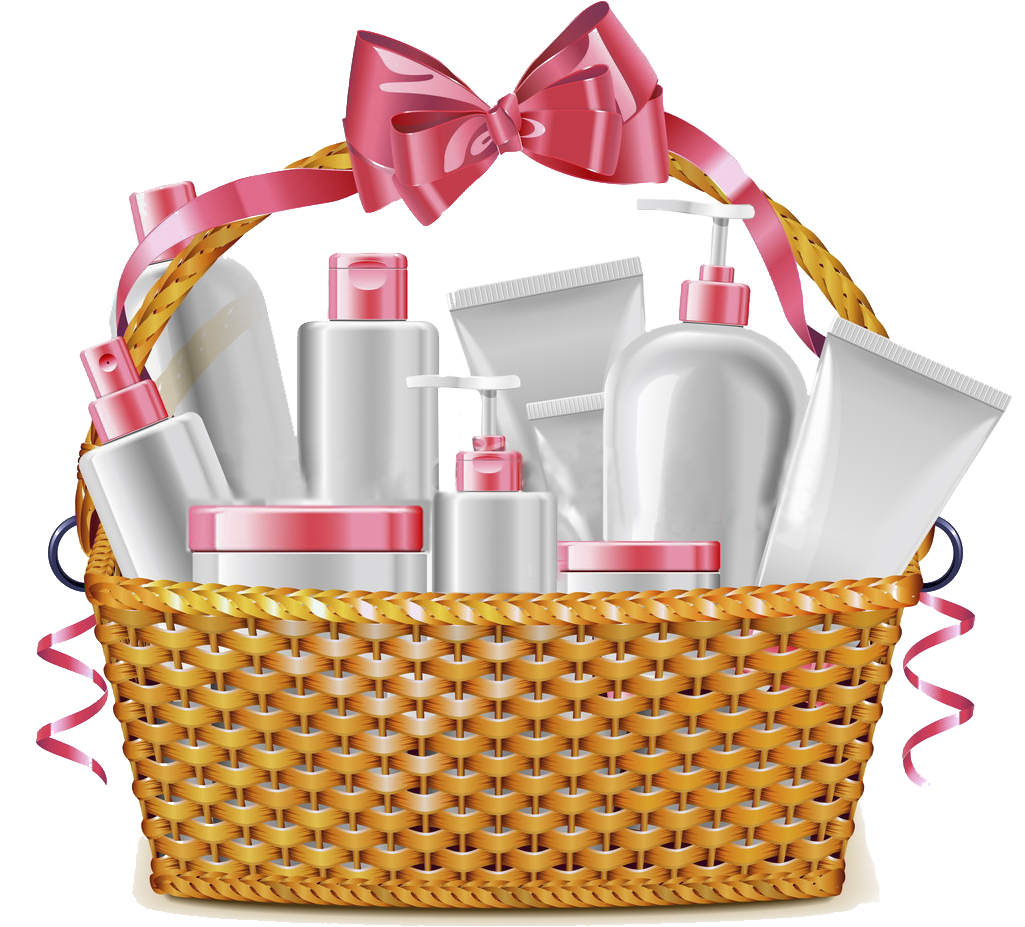 Beauty Products Gift Basket PNG