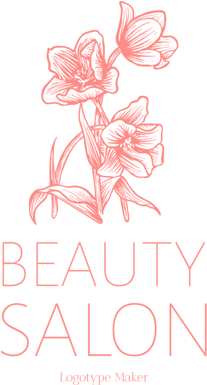 Beauty Salon Floral Logo Design PNG
