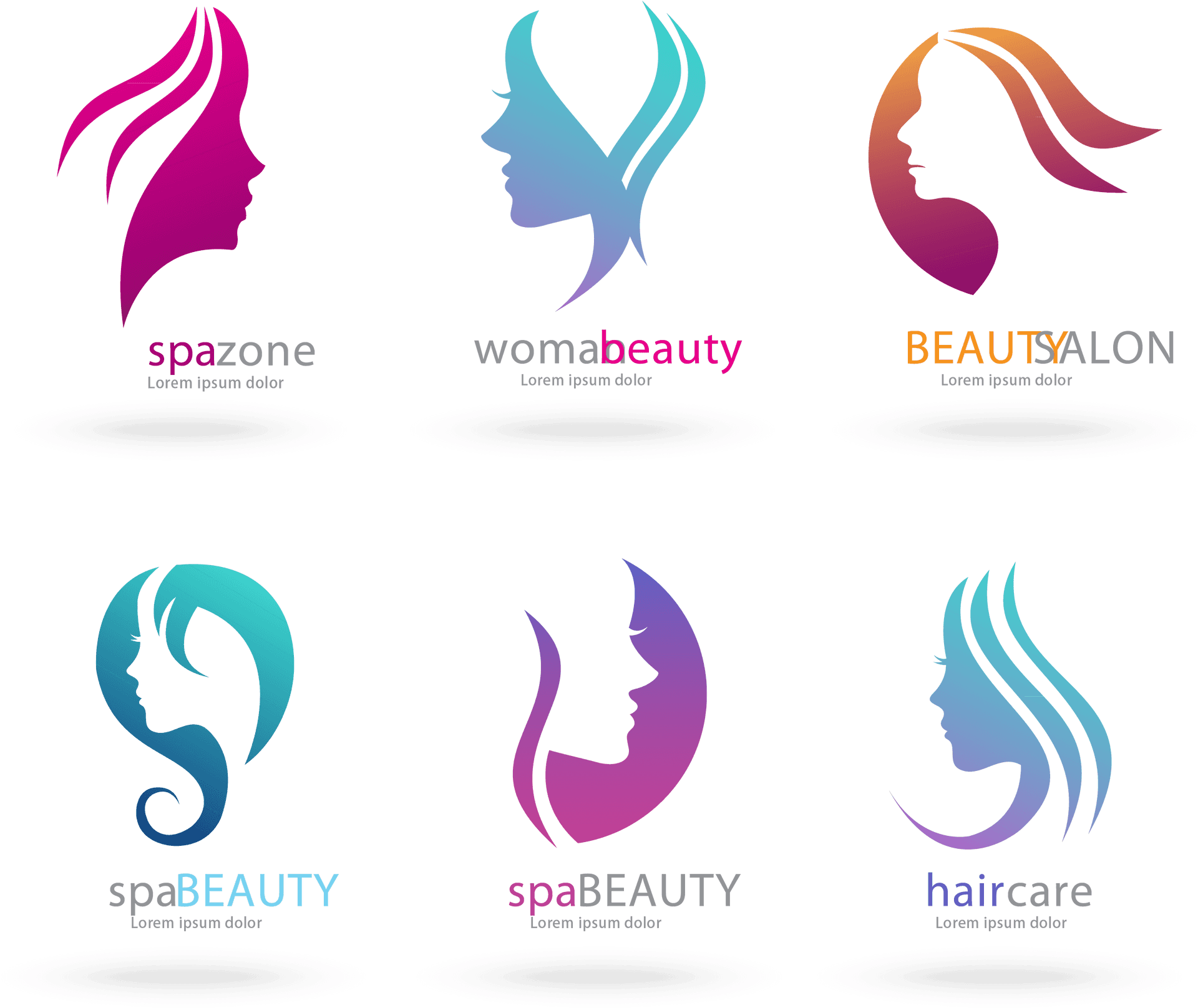 Beauty Salon Logo Collection PNG