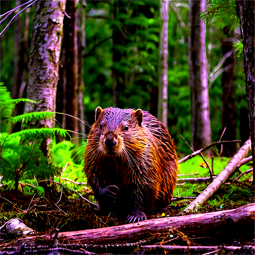 Beaver In Forest Setting Png 17 PNG