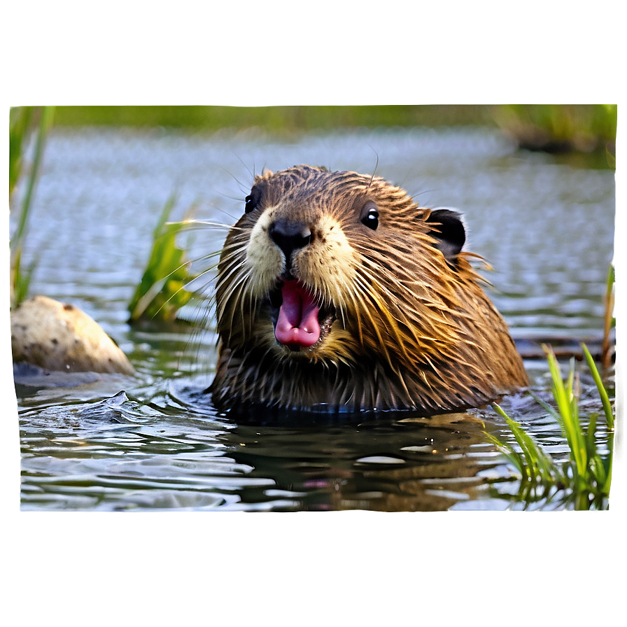 Beaver In Natural Habitat Png 2 PNG