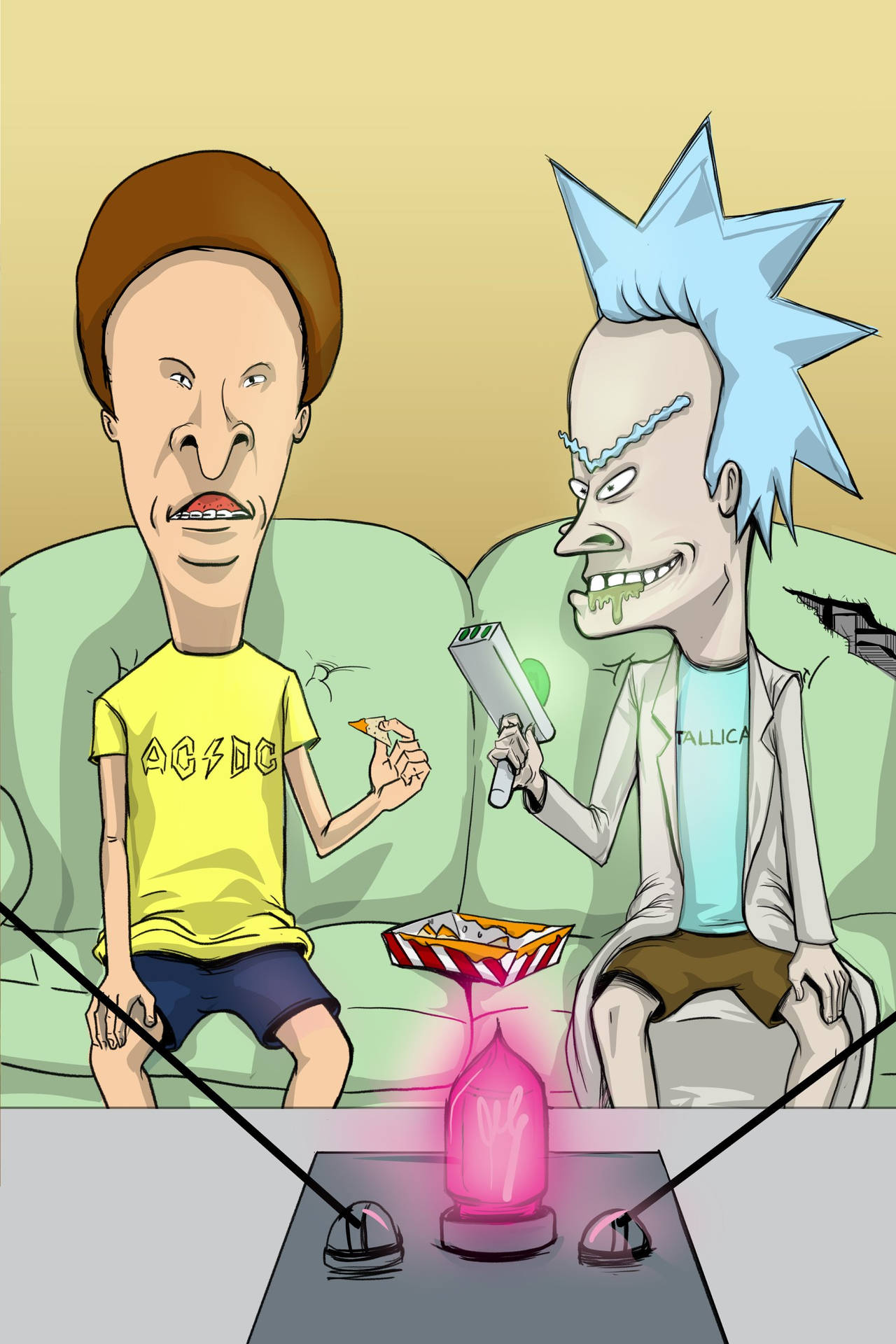 Beavis And Butt Head Rick And Morty Wallpaper