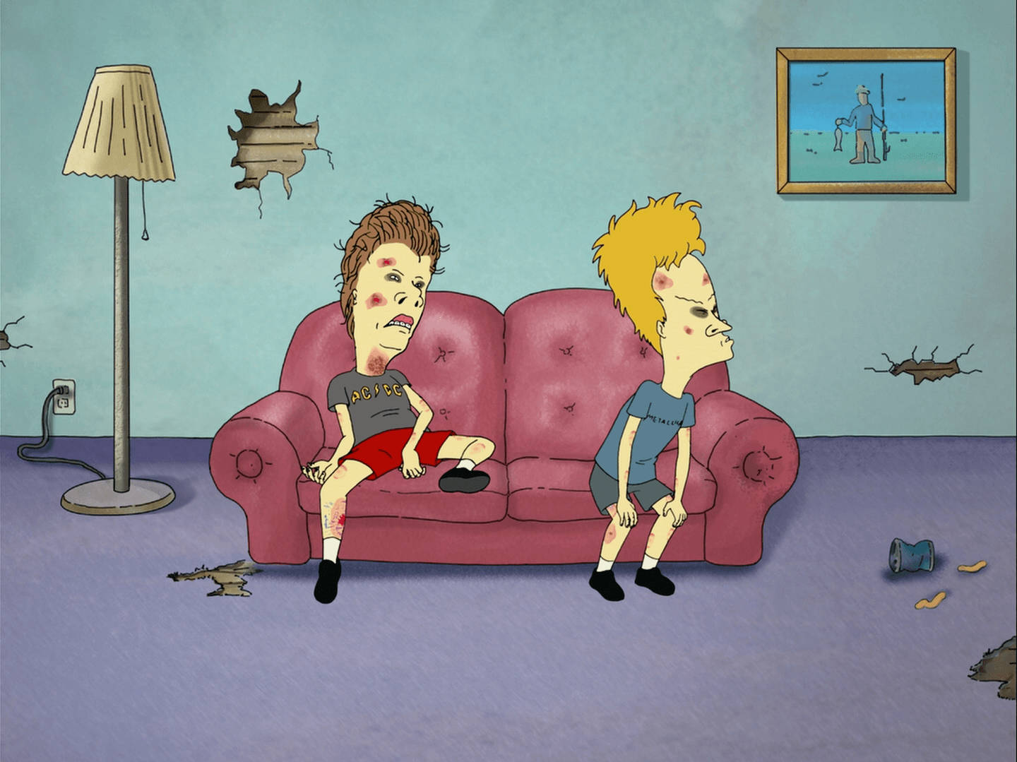 Beavis And Butt Head Sick On Couch Wallpaper