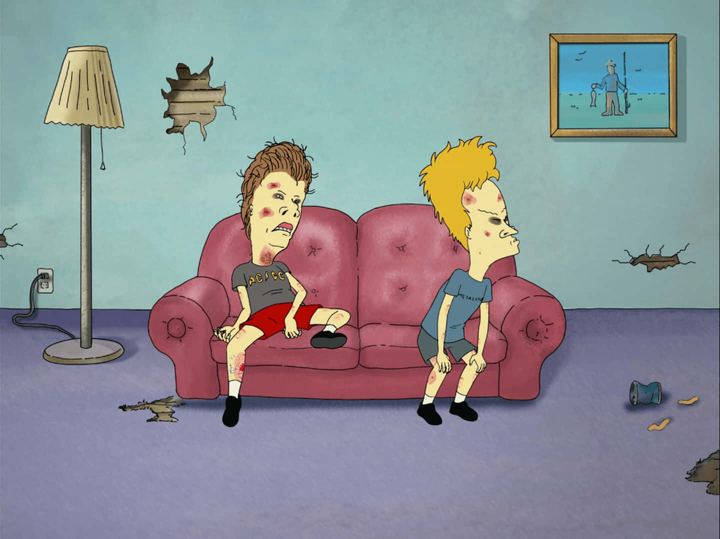 Beavis And Butthead Looking At A TV