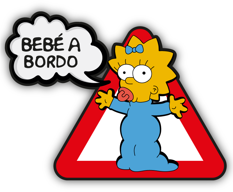 Bebe A Bordo_ Simpsons Character Sign PNG