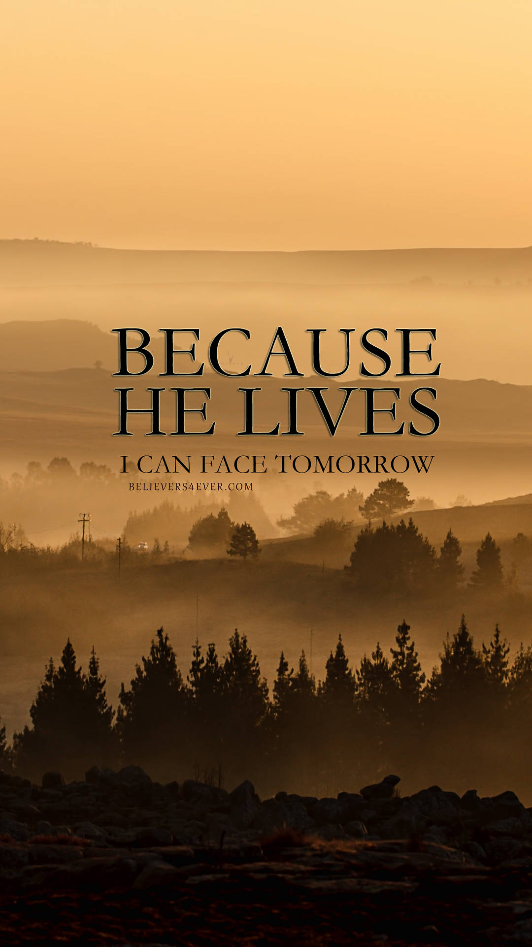 Because He Lives Christian Inspirational Quote Wallpaper