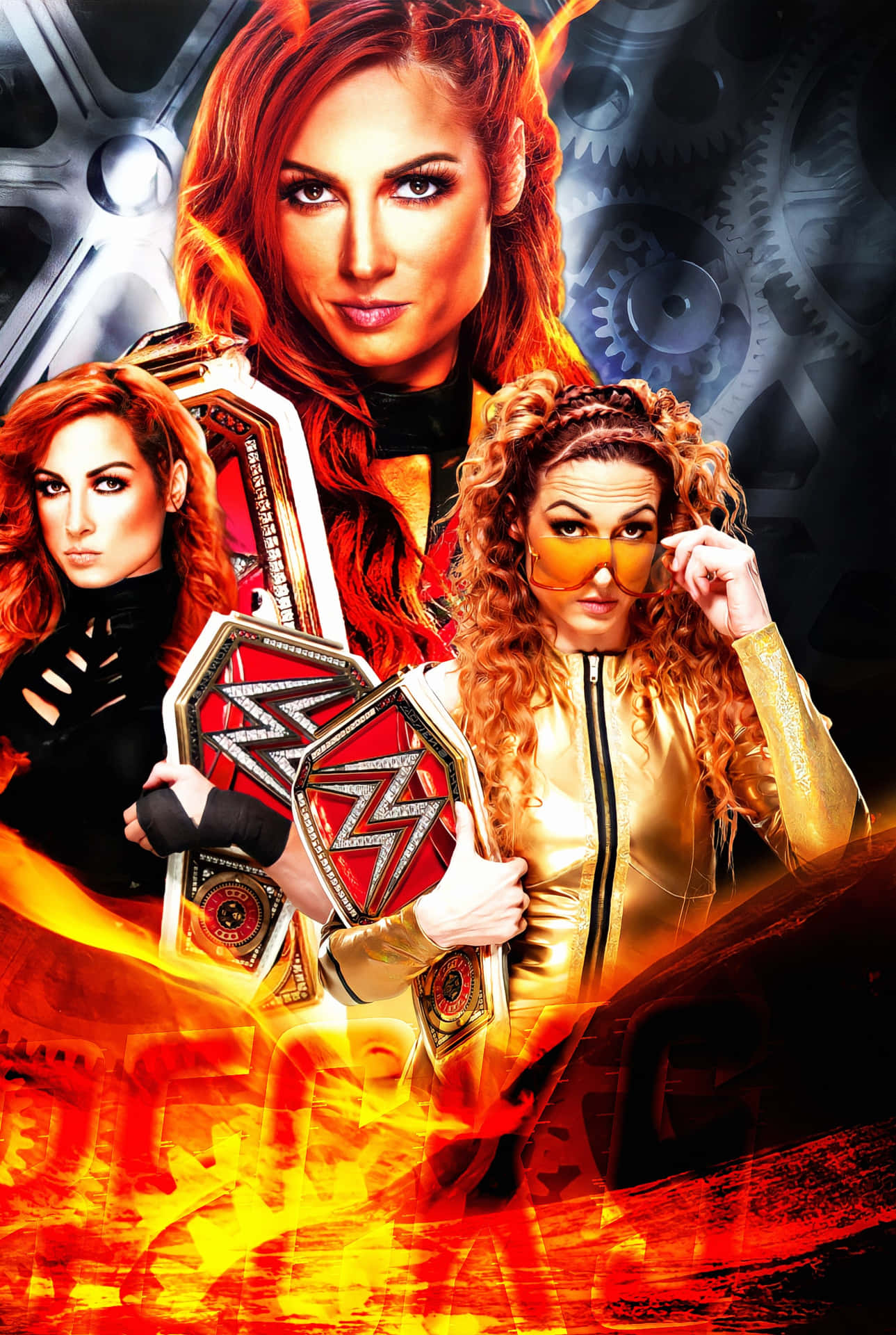 Different Faces Of Becky Lynch Wallpaper