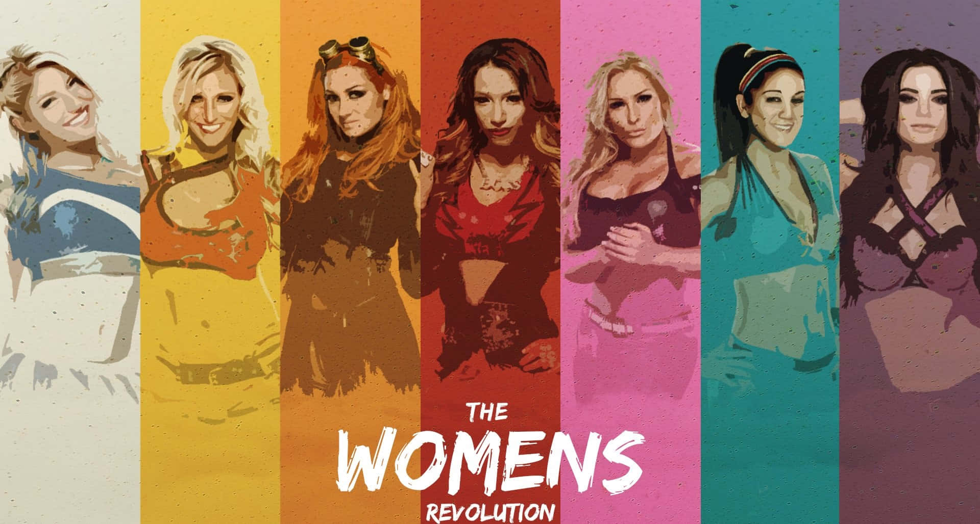 Becky Lynch With Other Female Wrestlers Wallpaper