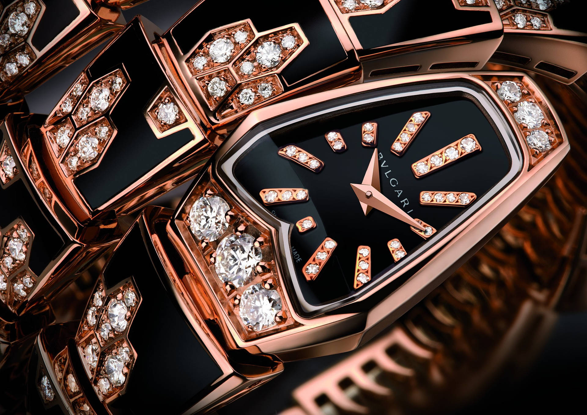 Luxury Elegance Defined - Bvlgari Bedazzled Watch Wallpaper