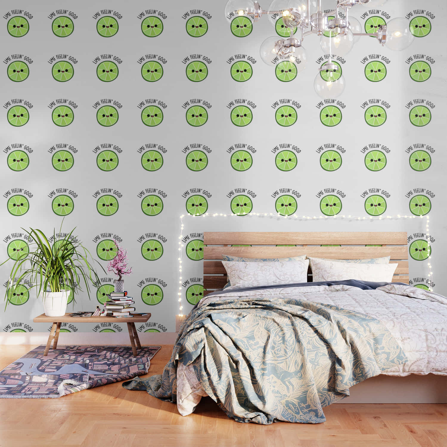 Sødt frugtmotiv til soveværelse Wallpaper