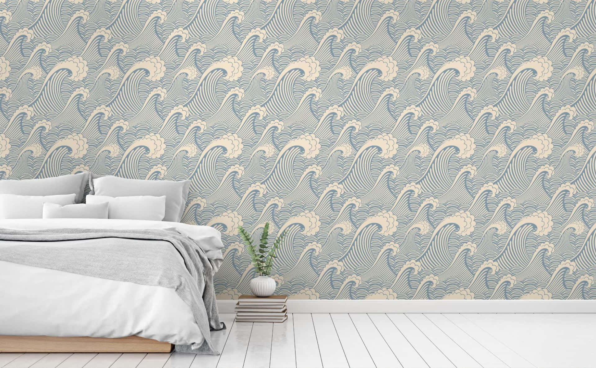 Bedroom With Chic Wallpaper Wallpaper