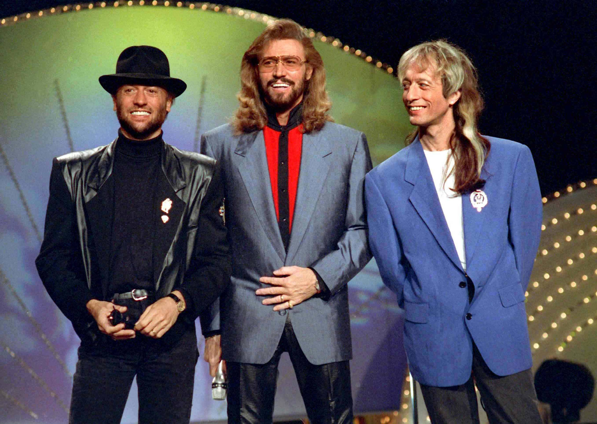 Bee Gees Pop Group Singers Stage Background