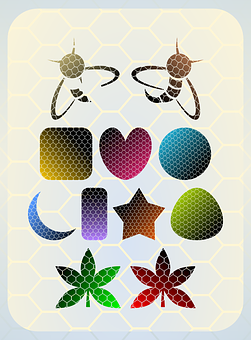 Bee Inspired Geometric Shapes PNG