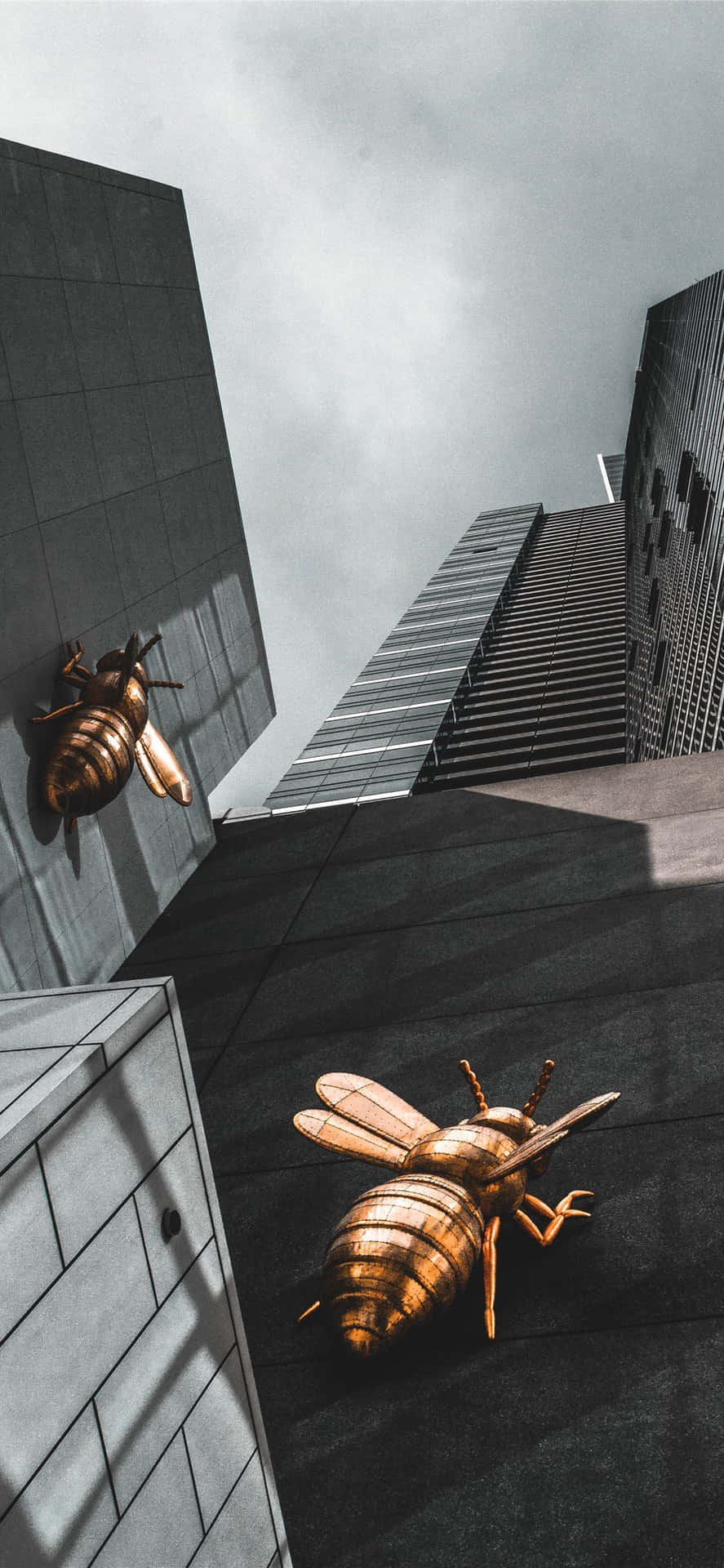 Bees On Buildings Iphone Wallpaper