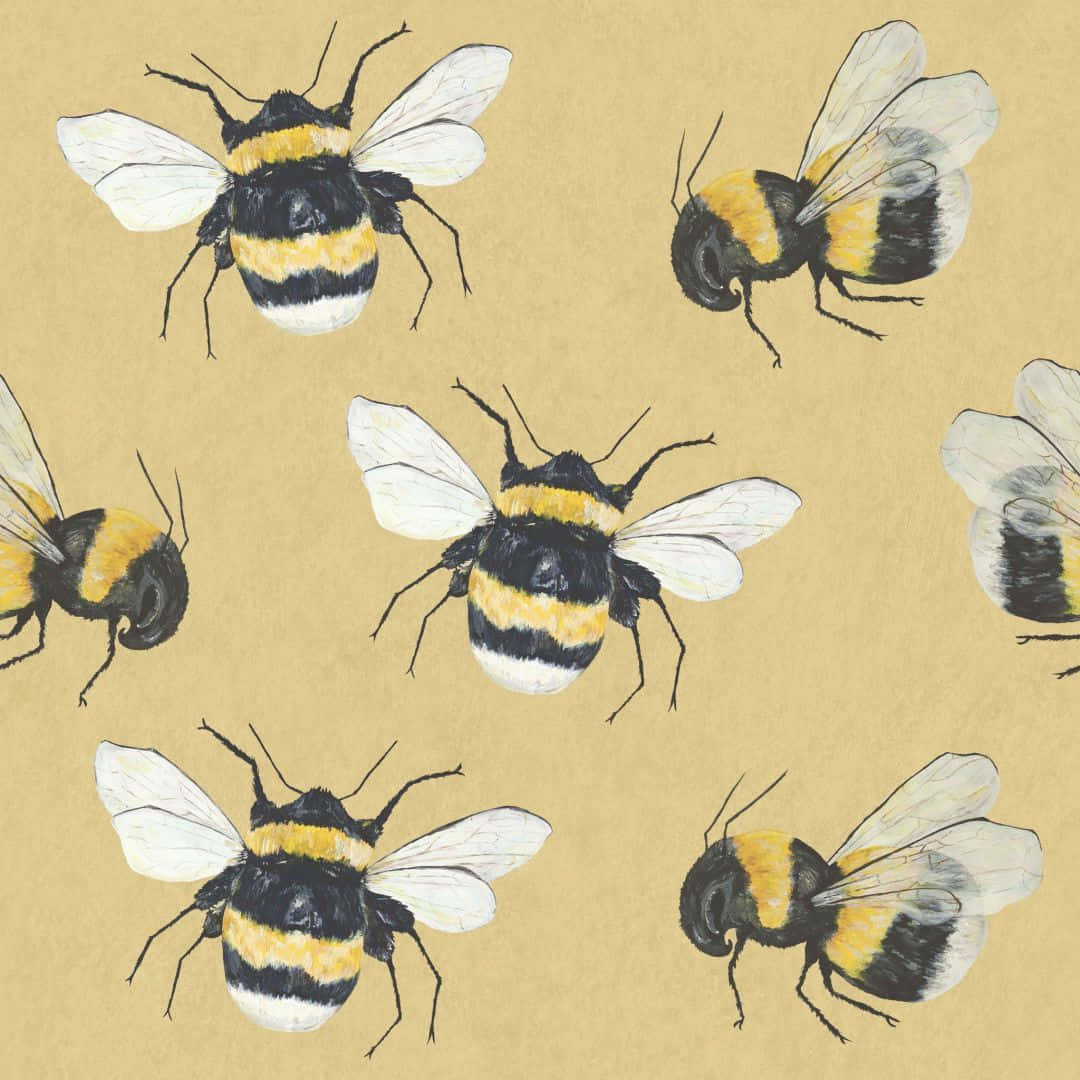 Dickeund Süße Bienen Iphone-muster Malerei Wallpaper