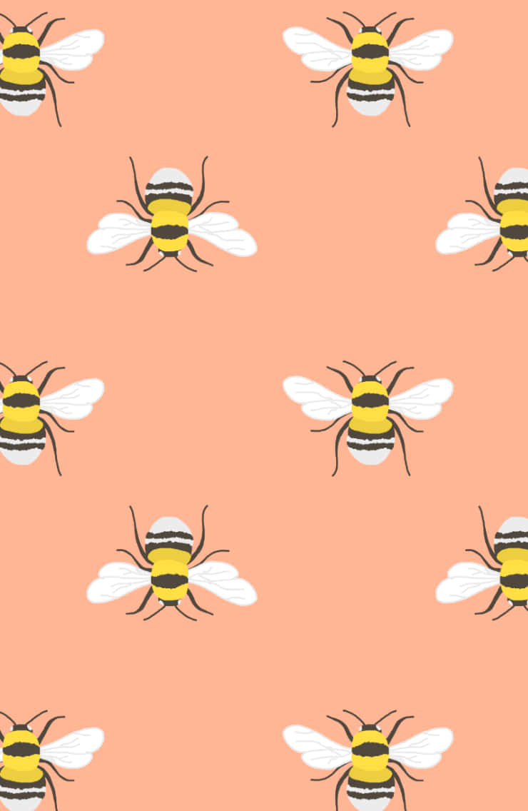 Bees Pattern Pastel Iphone Wallpaper