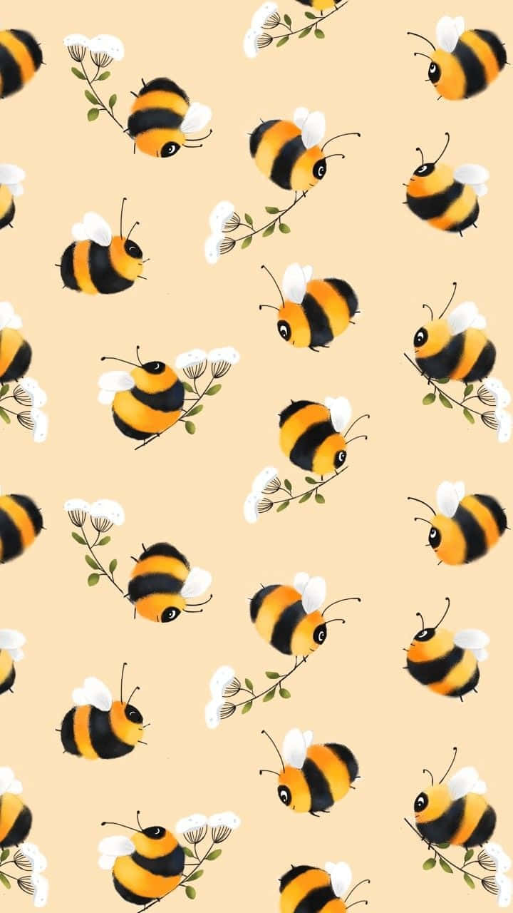 Bienendesign Für Das Iphone In Beige Wallpaper