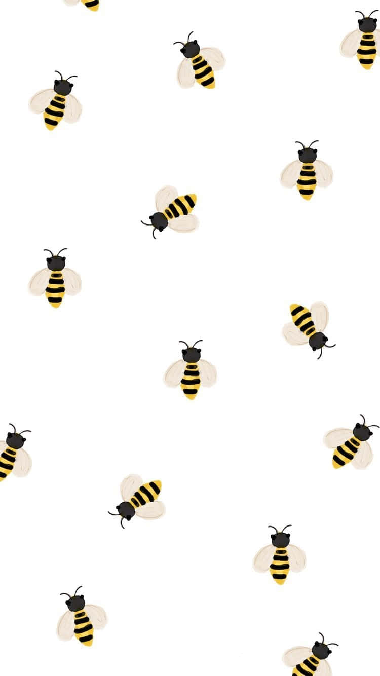 Bees Iphone Drawing Pattern Wallpaper