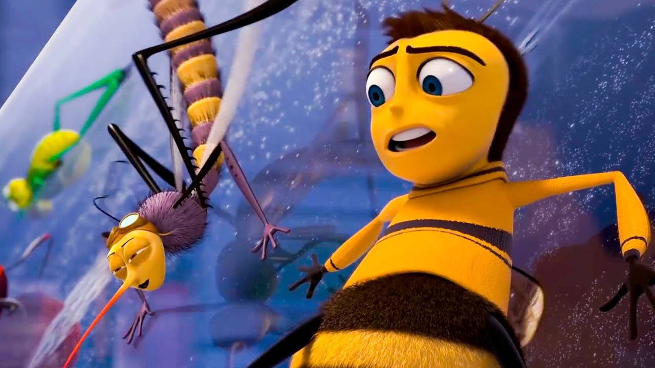 The Bee Movie Is A Cartoon Movie With A Bee And A Spider Wallpaper
