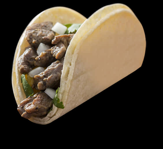 Beef Taco Black Background PNG