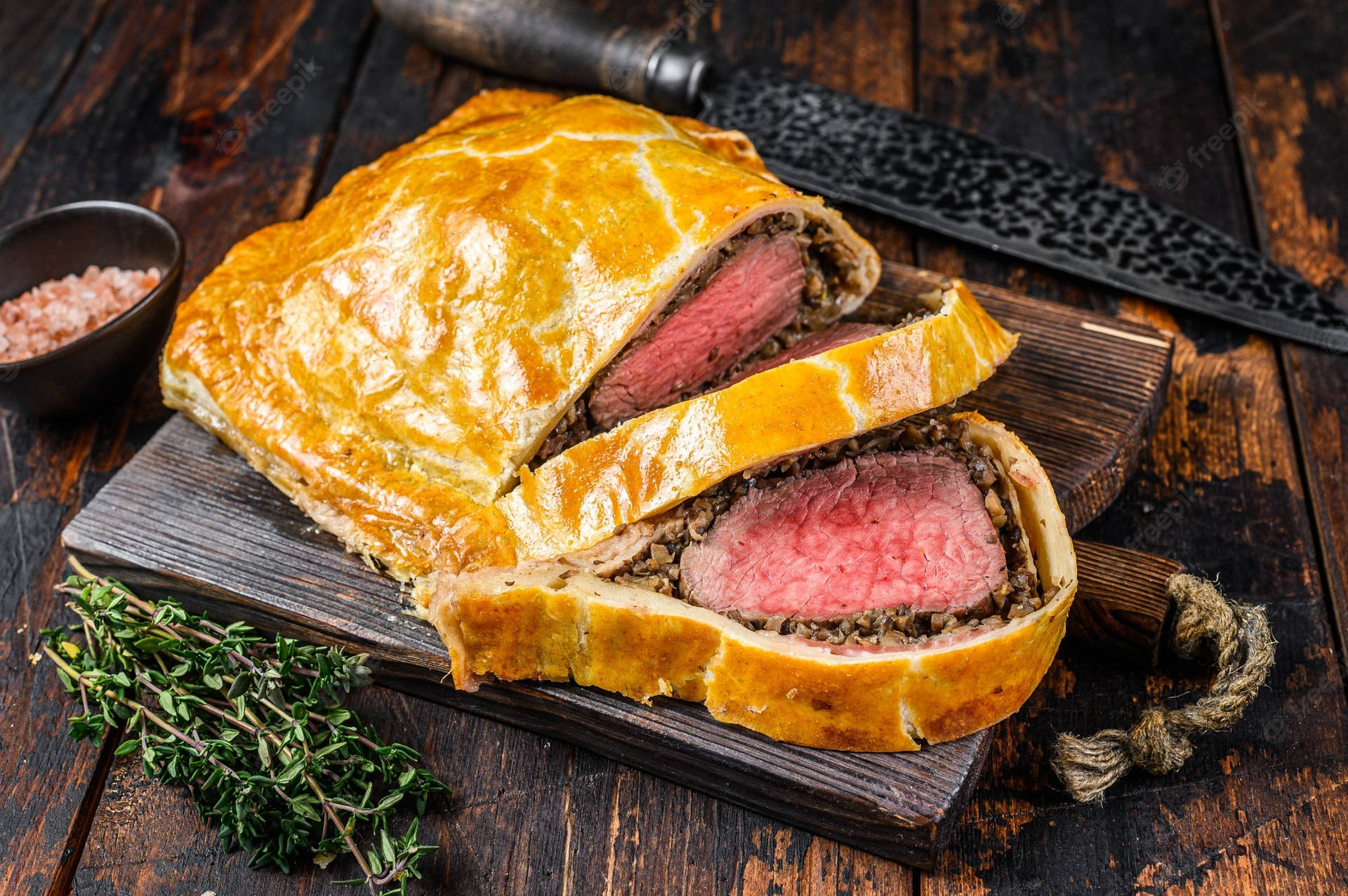 Beef Wellington Board Chopping Picture