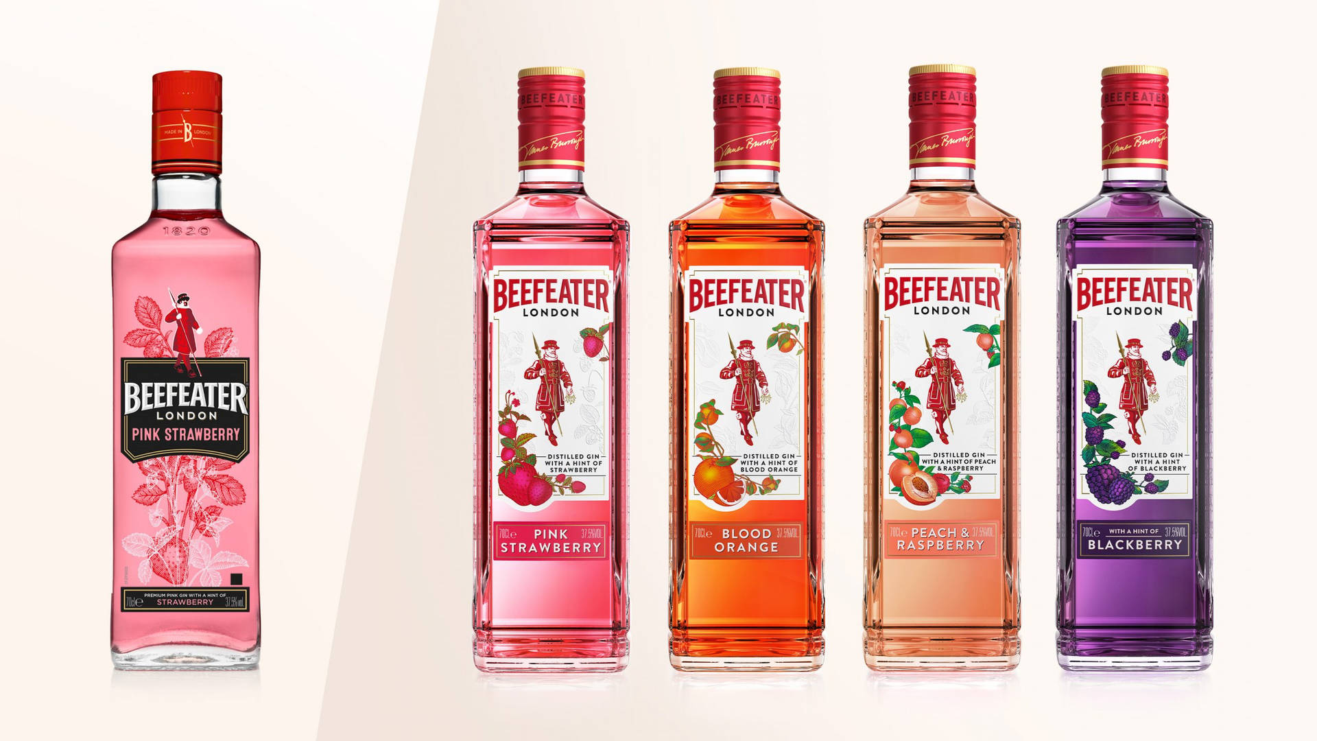Vibrant Collection of Beefeater Gin Bottles Wallpaper