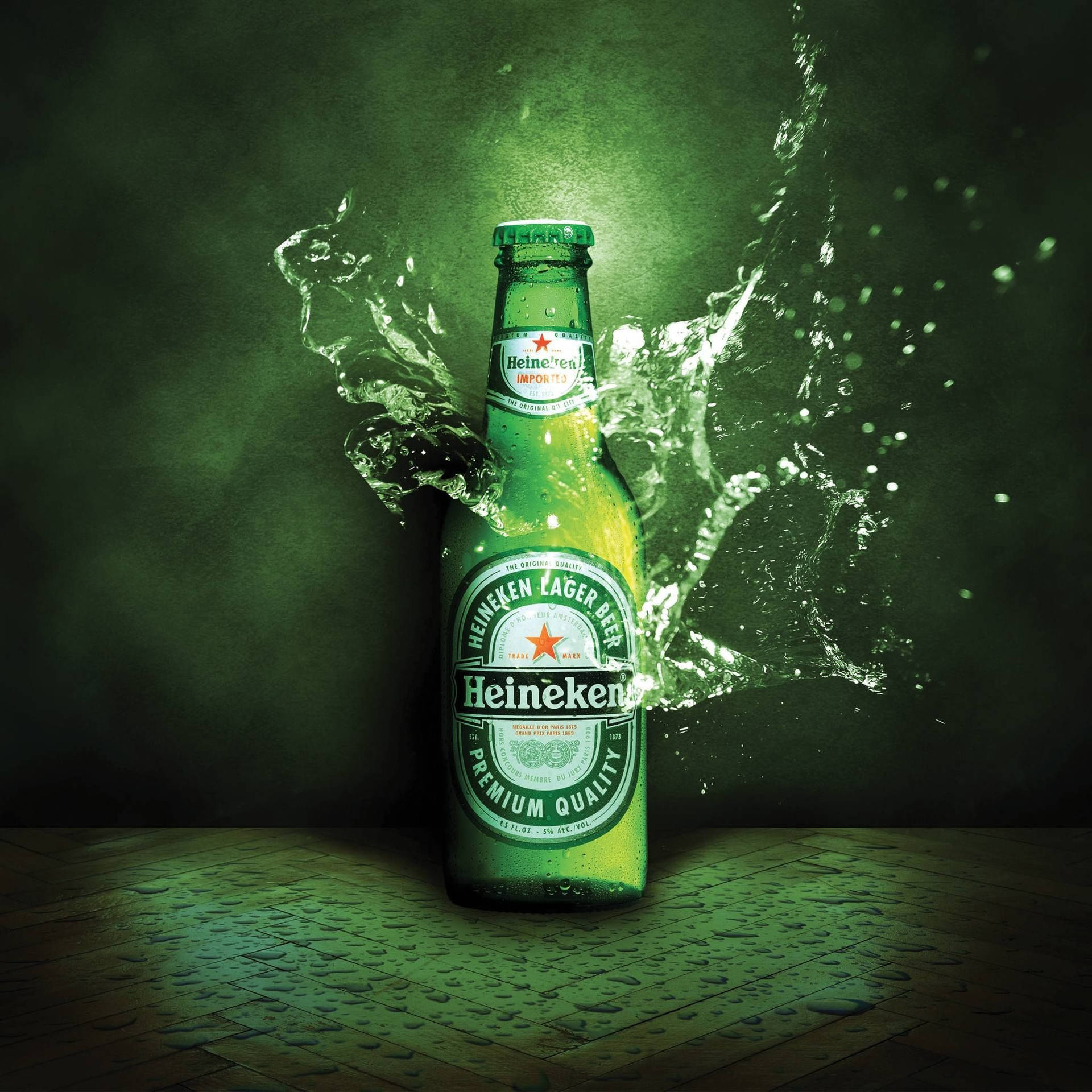 Bottigliadi Birra Marchio Heineken Sfondo
