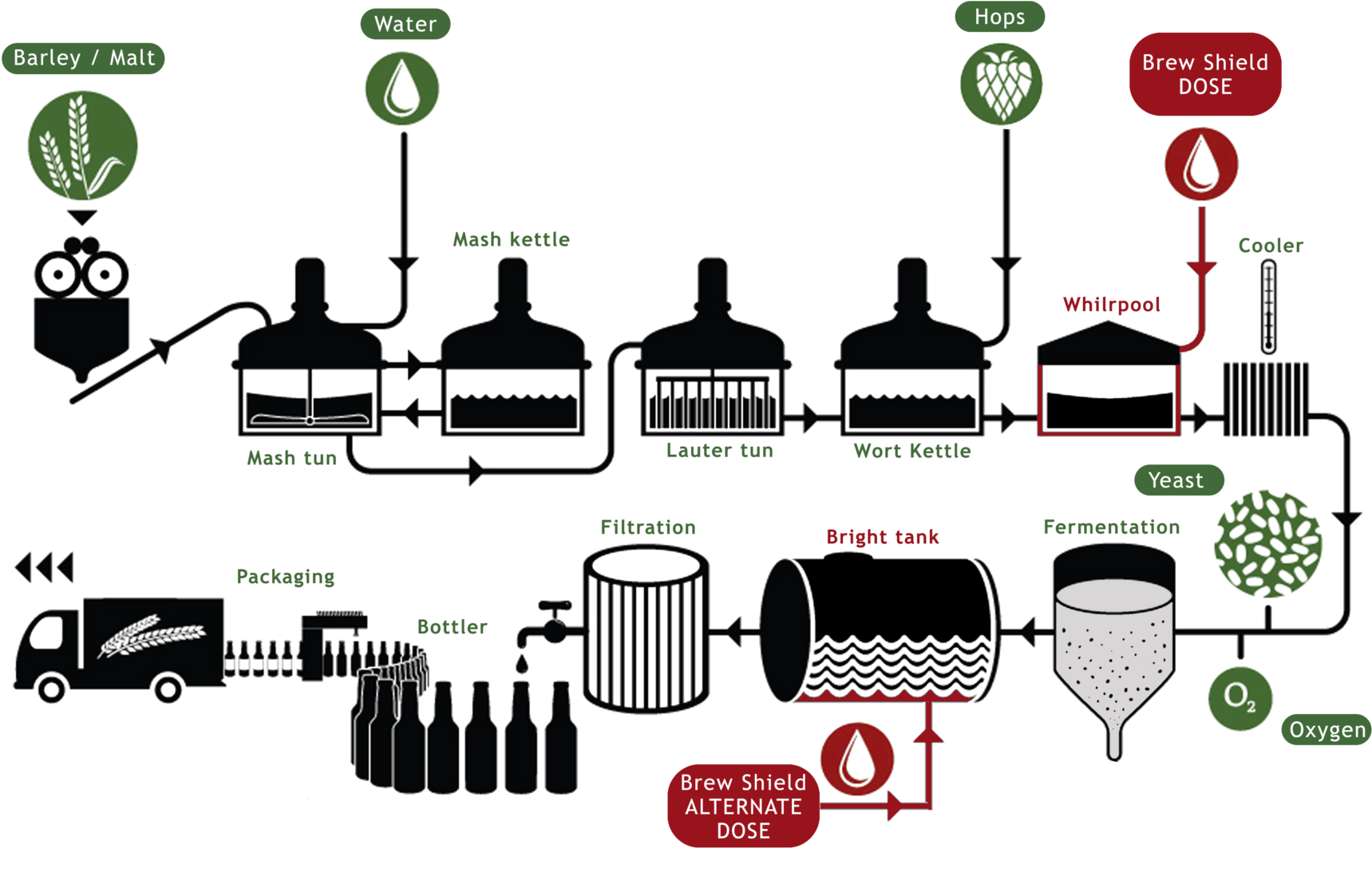 Beer Brewing Process Flowchart PNG