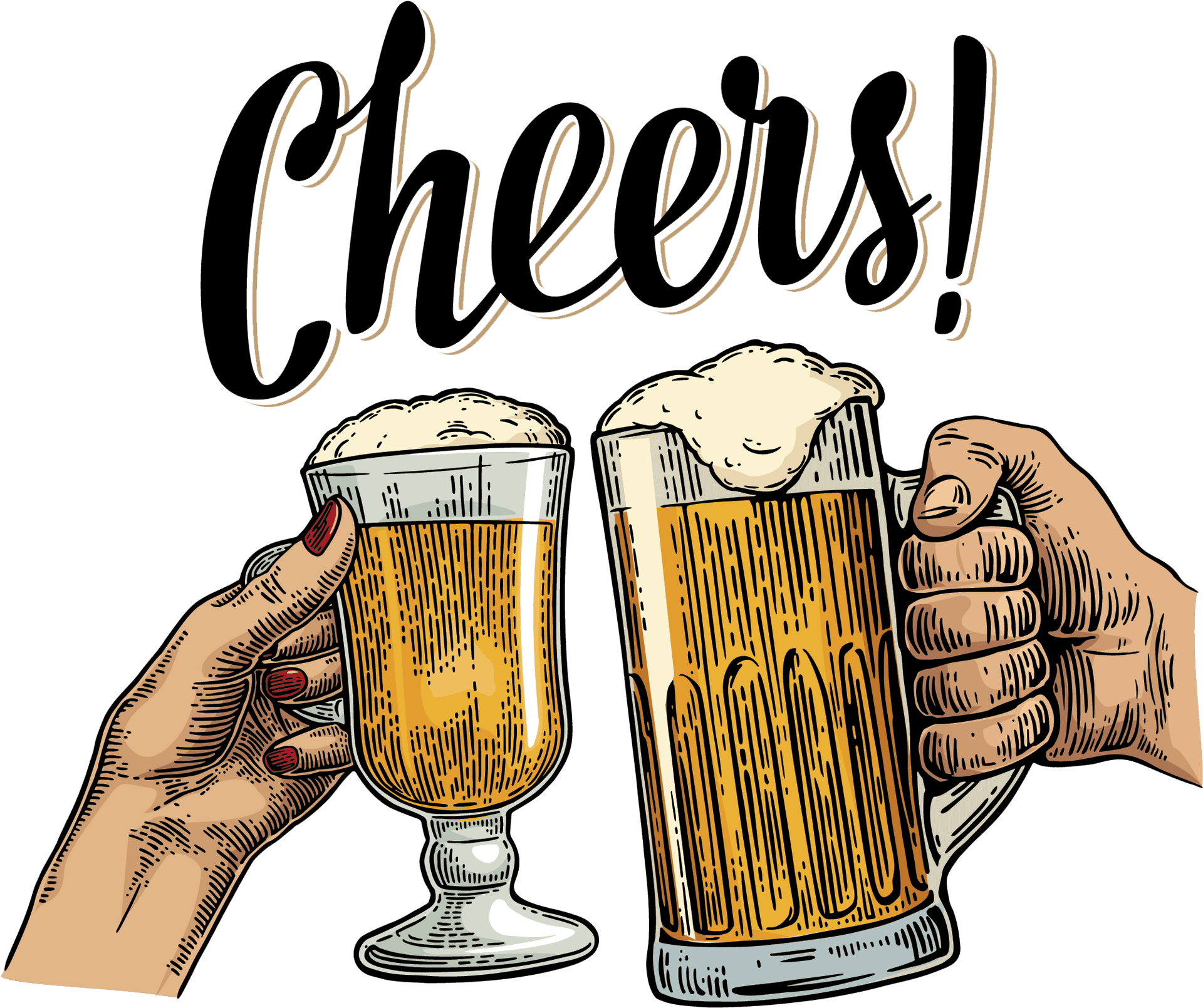 Beer Cheers Toast Illustration PNG