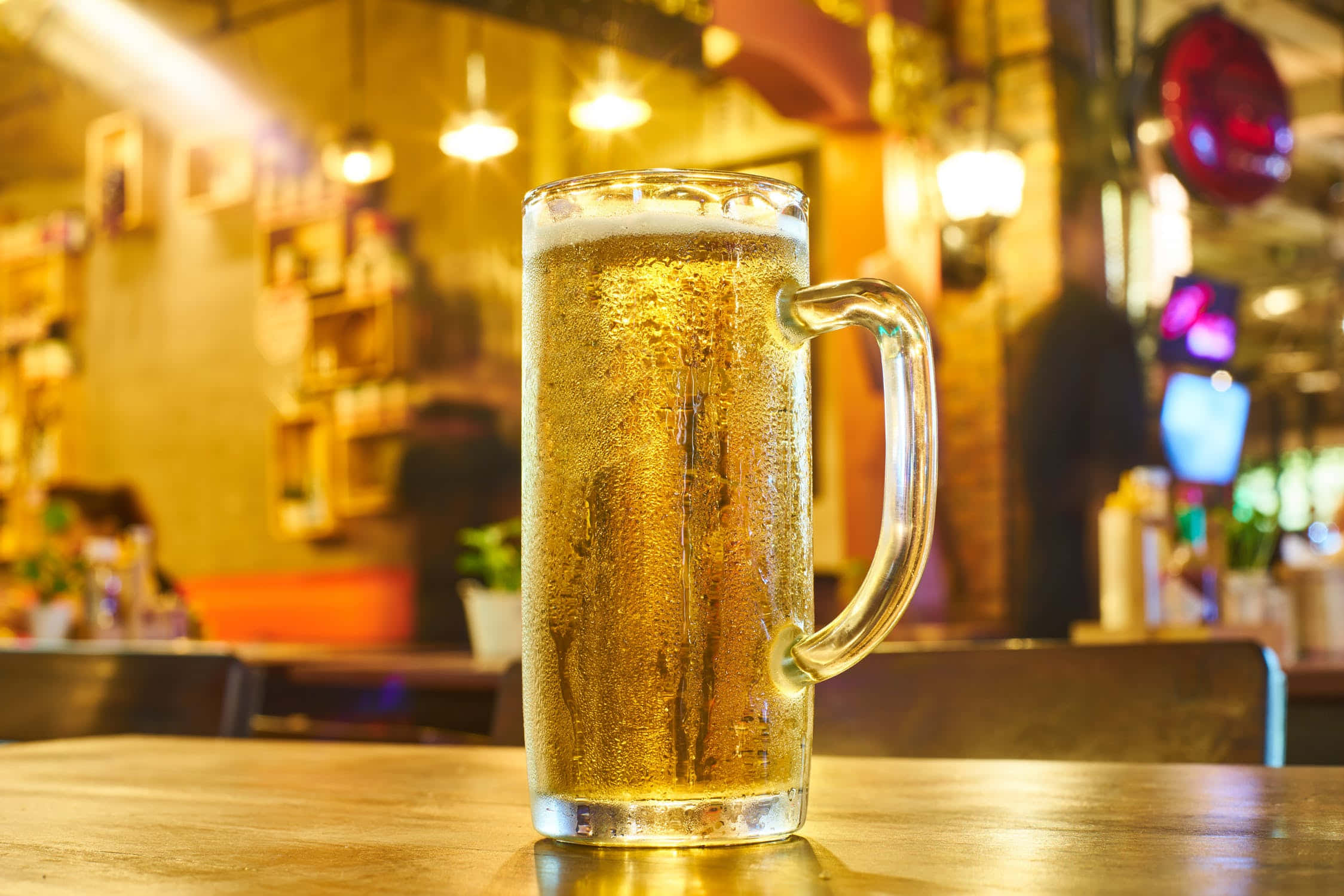 a beer mug on a table