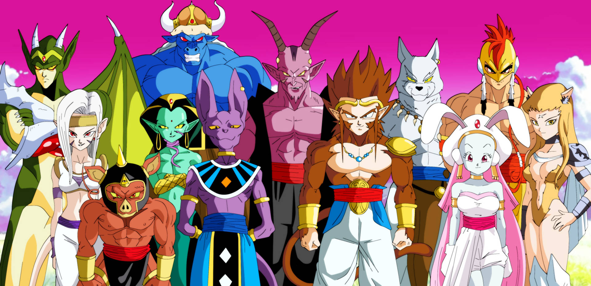 Beerus With Dragon Ball Z Characters Wallpaper