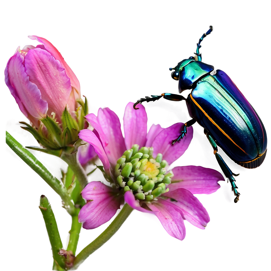 Beetle On Flower Macro Png Whh55 PNG