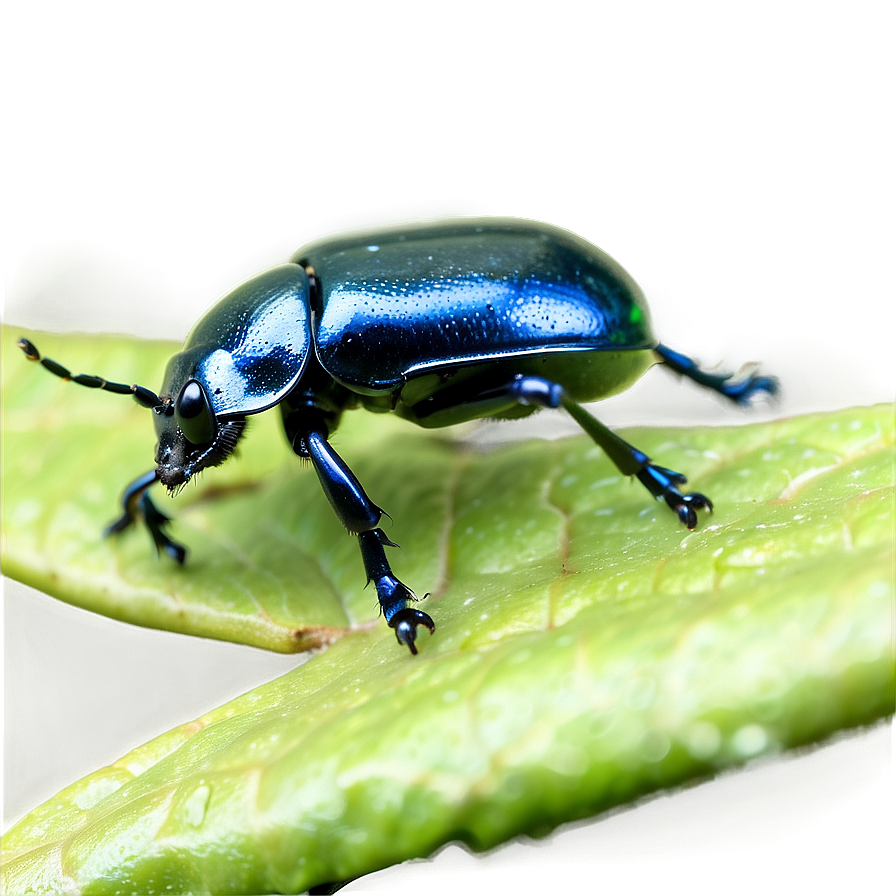 Beetle On Leaf Close-up Png 05242024 PNG