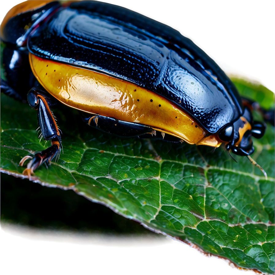Beetle On Leaf Close-up Png Hdc PNG