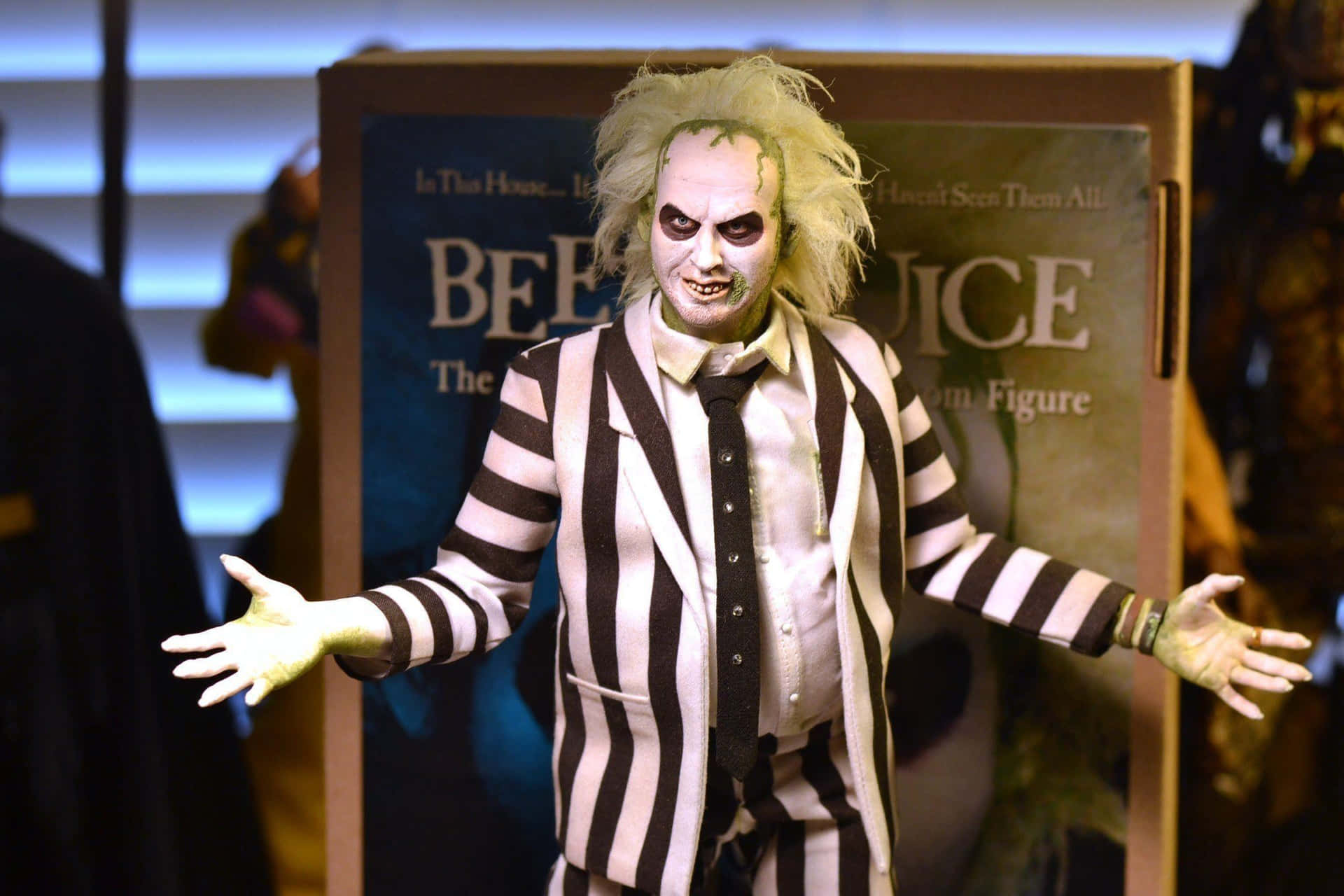 Beetlejuice Having Fun in a Quirky and Otherworldly Environment
