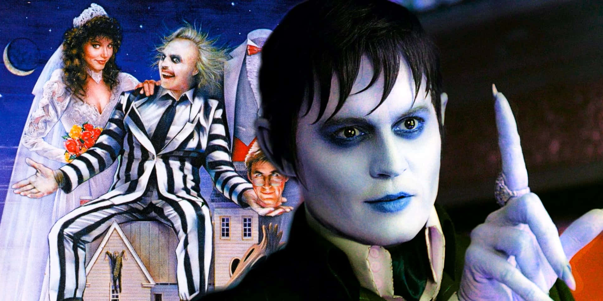 Download Beetlejuice Movie Characters Collage Wallpaper | Wallpapers.com
