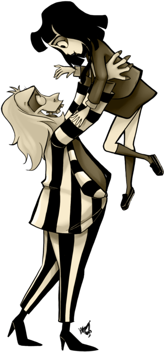 Beetlejuiceand Lydia Animated Dance PNG