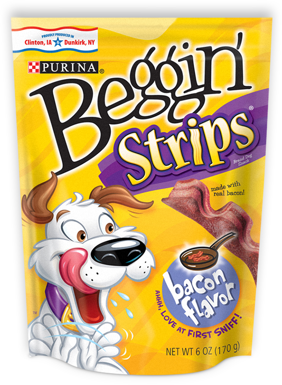 Beggin Strips Bacon Flavored Dog Treats Package PNG