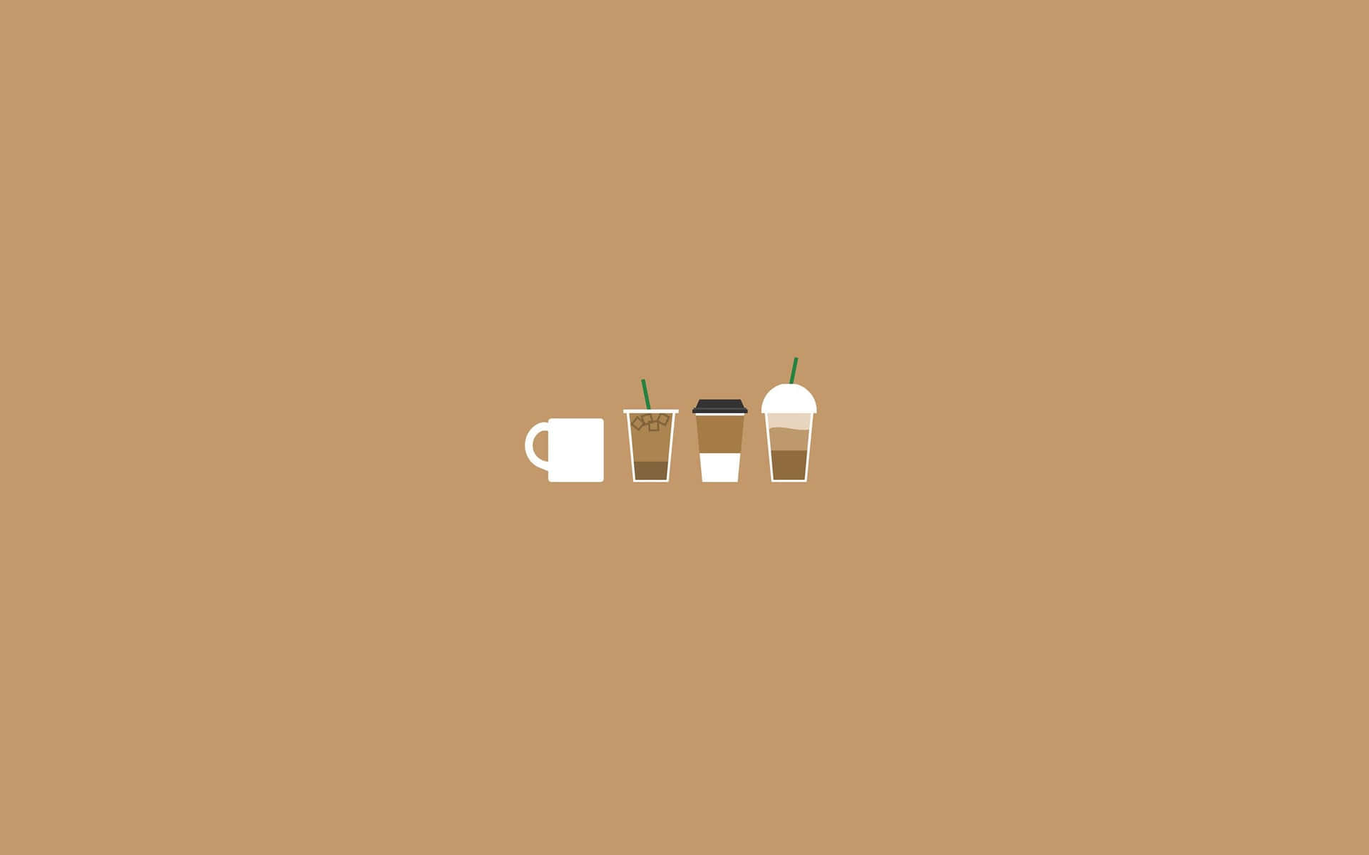 Starbuckskaffekop Og Krus Hd Baggrundsbillede.