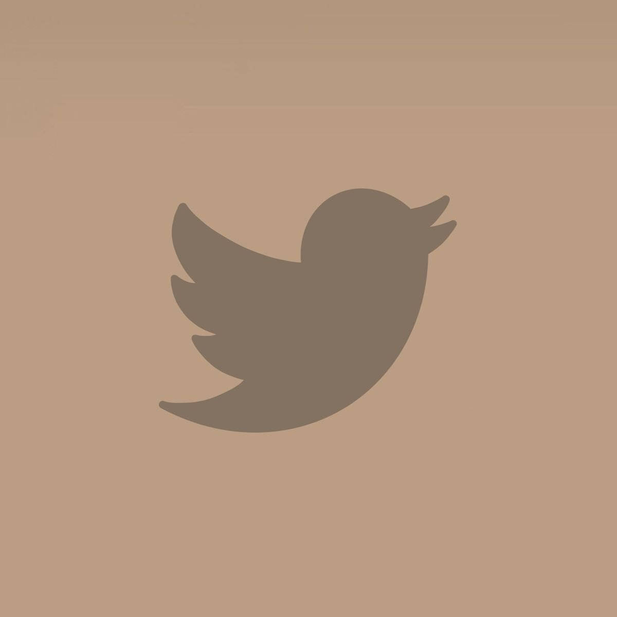 Beigeund Braunes Twitter-logo. Wallpaper