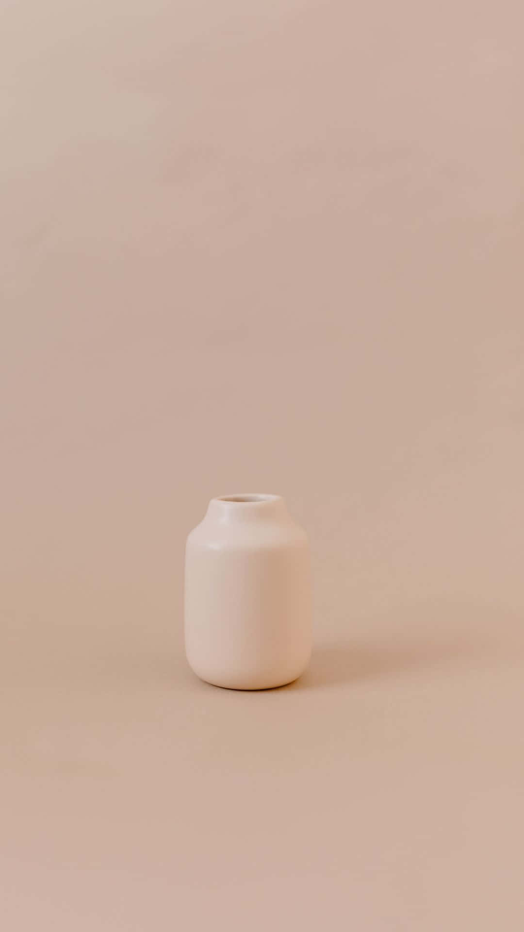 Beige Ceramic Vase Minimalist Decor Wallpaper
