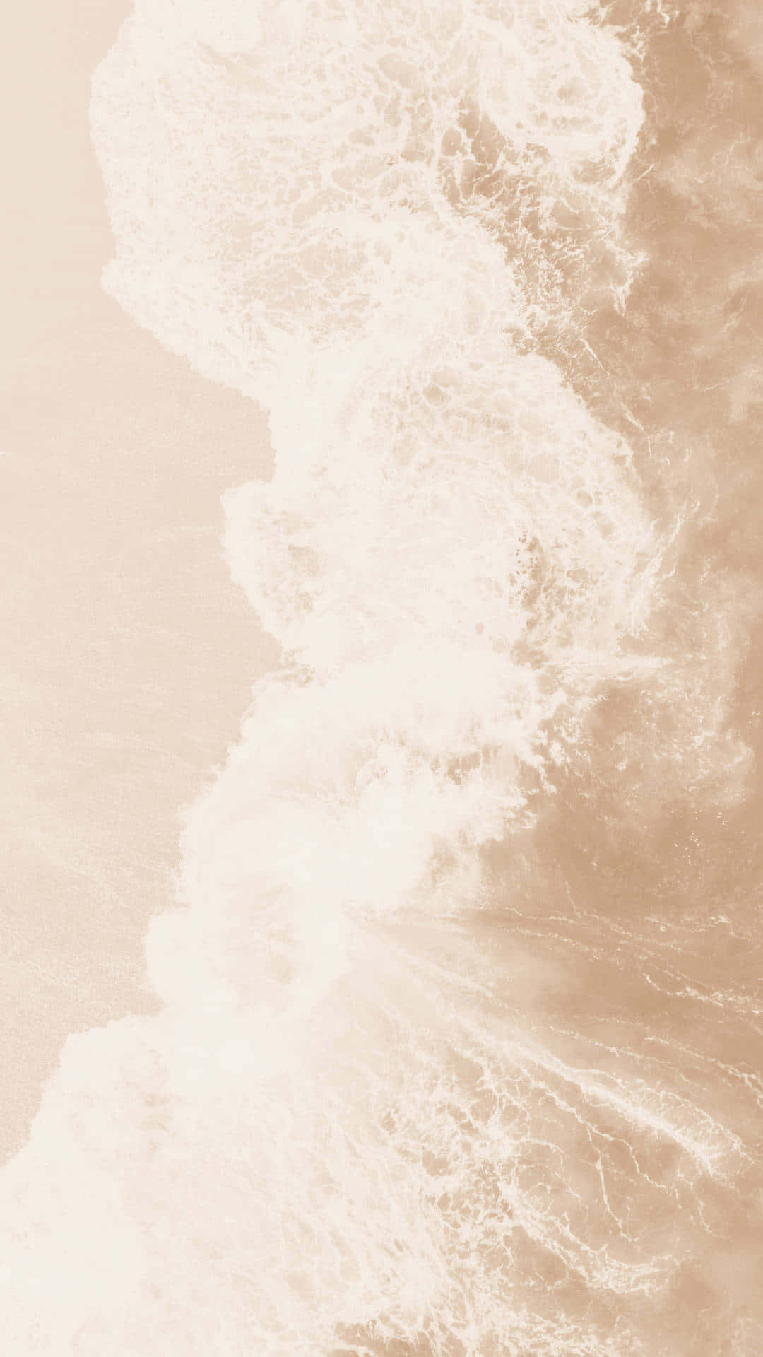 Beige Cream Ocean Waves Aesthetic Wallpaper